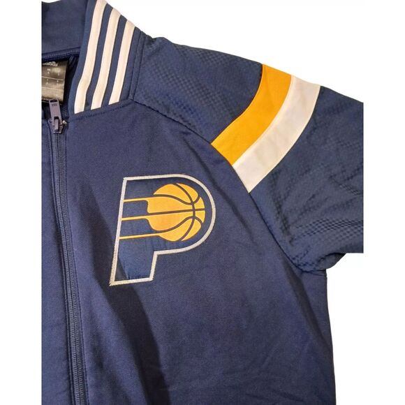 adidas Men's Indiana Pacers On-Court Warm Up Jacket Navy Blue XXXL length +2" - Picture 3 of 5